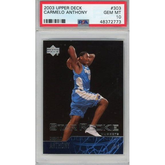 Graded 2003-04 Upper Deck UD Carmelo Anthony #303 Rookie RC Basketball Card PSA 10 Gem Mint