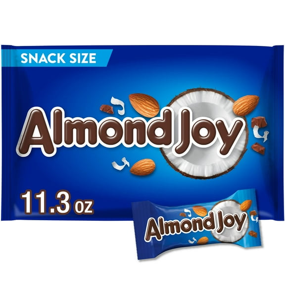 Almond Joy Coconut and Almond Chocolate Snack Size Candy, Bag 11.3 oz