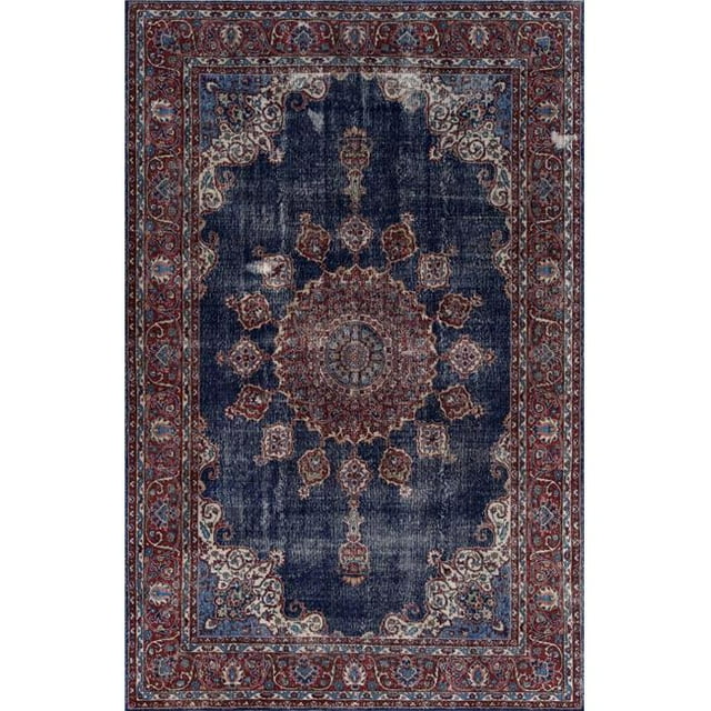 Dynamic Rugs IL698886530 5 ft. 3 in. x 7 ft. 7 in. Illusion 8886 Rectangle Transitional Area Rug - 530 Denim & Burgundy