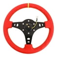 thumbnail image 4 of NRG Innovations NRG-ST-006RR-YS-Y NRG Innovations ST-006RR-YS-Y 350mm 3"Deep Dish Spoke Red Leather Grip Steering Wheel w/Dual Yellow Center Mark, 4 of 4