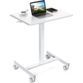 thumbnail image 1 of Mobile Desk Workstation with Wheels, Portable Small Rolling Standing Desk, Mobile Standing Desk, Standing Table, Laptop Desk, Computer Desk, Adjustable Height, 1 of 6