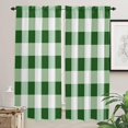 thumbnail image 2 of Pink White Plaid Kitchen Curtain 84 Inch Length Small Short Cafe Tiers Curtains Drape, Modern Geometric Checkered Lattice Window Treatment Rod Pocket Curtains Drapery Panels, 52x84, 2 of 5