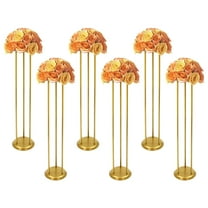 6PCS Gold Wedding Flower Stands Anniversary Party Decorative Flower Stand Table Centerpieces Decor