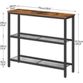 thumbnail image 5 of HOOBRO 29.5" Narrow Console Table with 3-Tier for Hallway and Living Room Rustic Brown and Black BF73XG01, 5 of 10