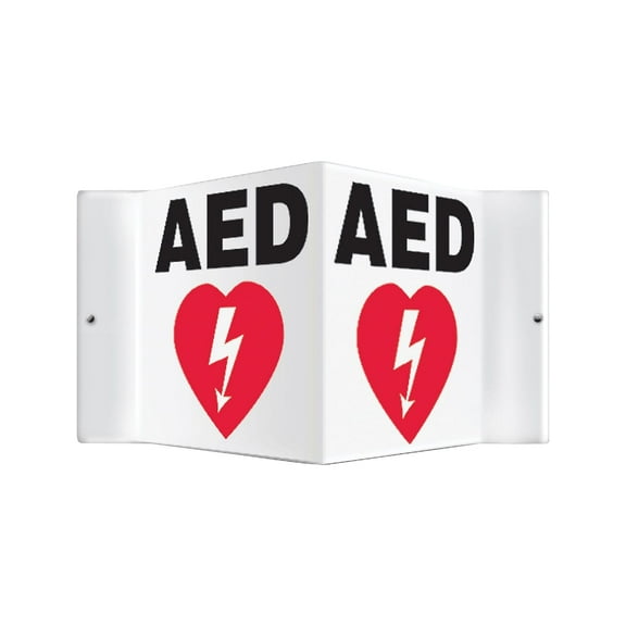Accuform Signs AED Projection Sign Black/White PSP609