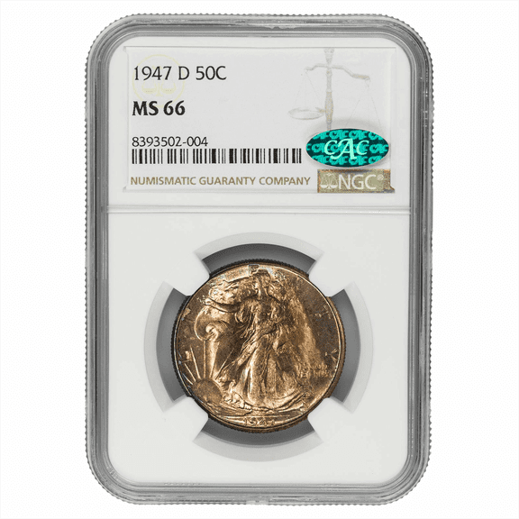 1947-D Walking Liberty Half Dollar 50C NGC MS 66