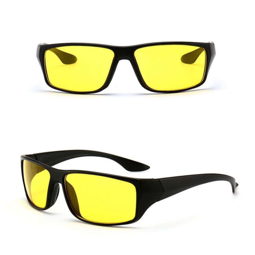 Yellow Sun Glasses Night Vision Driving Padded Motorcycle Riding Cycling Unisex 
