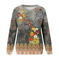 thumbnail image 4 of Womens Print O Neck Sweatshirt  Neck Fit Pullover Tops Suitable Long Sleeve Workout Shirts Loose Blouse, 4 of 4