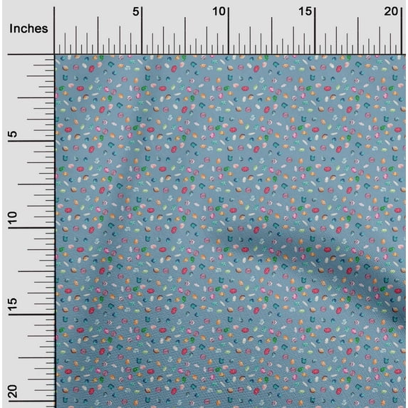 oneOone Cotton Poplin Fabric Crystal & Gemstone Ocean Print Fabric BTY 42 Inch Wide