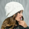 thumbnail image 3 of UDIYO Women Autumn Winter Solid Color Woolen Yarn Soft Warm Beanie Hat Knitting Cap, 3 of 8