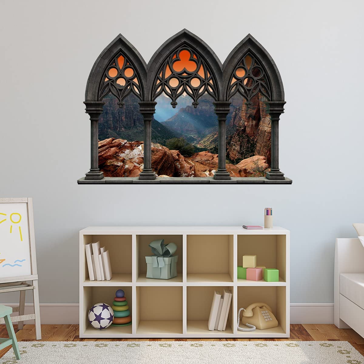 VWAQ Landscape Wall Decals Window Nature Scene Vinyl Mural for Wall