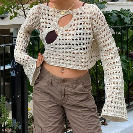 

FuChenYu 2024 New Style Womens Swim Shirt Uv Protection Shirts for Women Knit Sexy Hiking White L