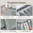 thumbnail image 6 of California Design Den Queen Sheets - 800 Thread Count 100% Cotton Sateen - Deep Pocket - 4 Piece Bed Sheet Set, Light Grey, 6 of 10