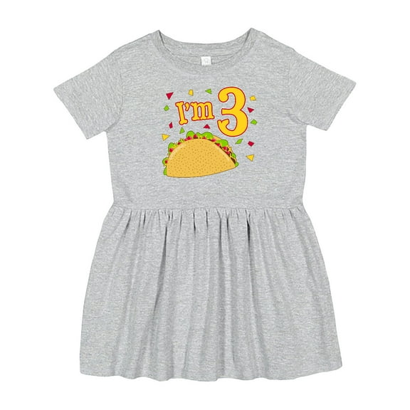 Inktastic I'm Three Taco Birthday Party Girls Toddler Dress
