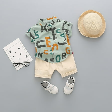 

Hunpta Shorts Kids alphabet English Clothes Shirt Baby Set Tops Boys Toddler Boys Outfits&Set