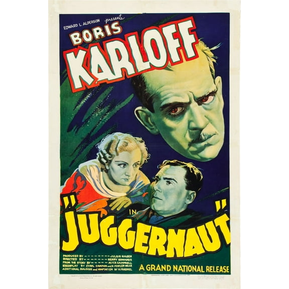 Juggarnaut Movie poster 12x16 Print on Metal Sign 12in x 16in Multi-Color Square Adults Z Posters