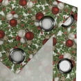 thumbnail image 4 of Ambesonne Christmas Grommet Curtain, Balls Holly Old, 50" x 84", Red Green Grey, 4 of 6