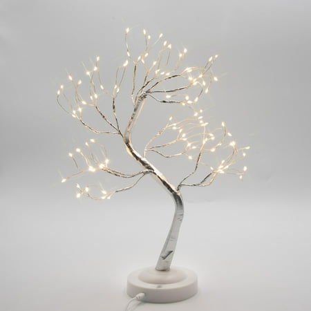 Vanthylit 18'' 108LT 8 lighting Modes Lighted Warm White LED Bonsai Fairy Spirit Night Tree Lamp for Easter Valentine's Day Christmas