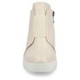 thumbnail image 6 of Journee Womens Clara Round Toe Inside Zip Wedge Sneakers, Widths Available, 6 of 9
