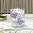 thumbnail image 3 of Ribbed Glass Cups, Vintage Drinking Glassware with Bow, Bubble Cups for Iced Coffee, Juice, Beverage, Milk, Cocktails, Juice , Bubble Tea, 3 of 7