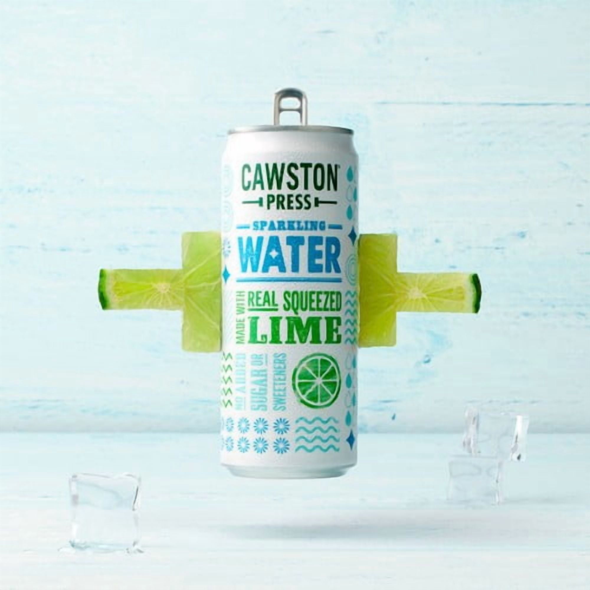 Cawston Press Lime Sparkling Water 4 x 330ml, British Import (Pack of 2)