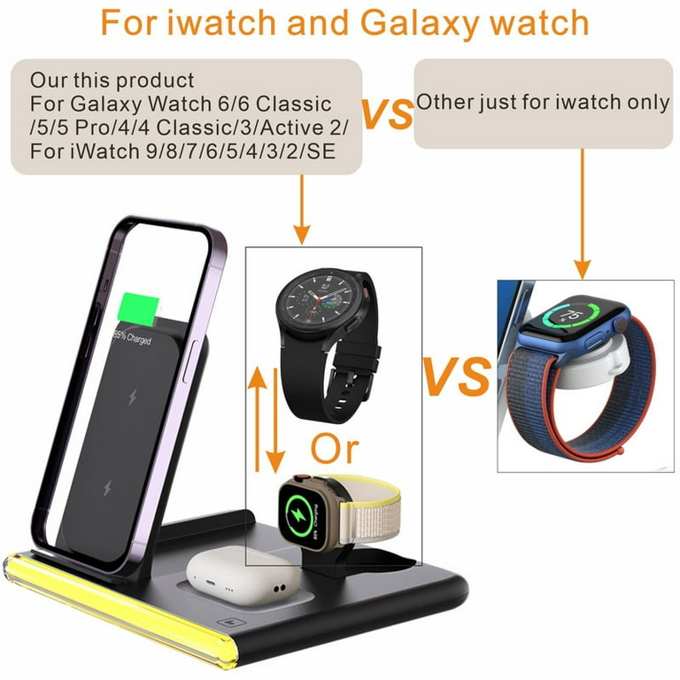 in Wireless charging station fast Foldable Travel dock for