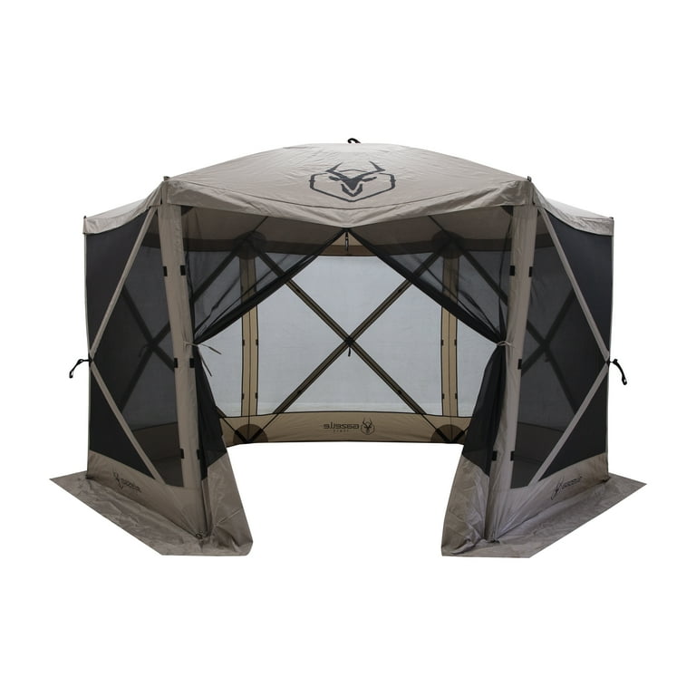 VEVORbrand Camping Gazebo Tent, 12'x12', 6 Sided Pop-up Canopy Screen Tent  for 8 Person Camping, Waterproof Screen Shelter w/Portable Storage Bag