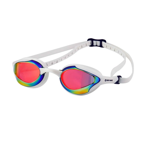Open Wate Swim Goggles (Molten Pearl = Revo Lens in White Frame) Anti Fog Lenses, Silicone In-Socket Eye Cups, Four Interchangeable Nose Bridges and Adjustable Strap for Water-Tight Seal for Triathlon