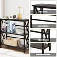 thumbnail image 5 of Giantex 3-Tier Bookcase & Bookshelf, Stable Open Storage Shelf w/Solid Wood Frames & X-Design for Home Office, Espresso, 5 of 8