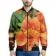 thumbnail image 3 of Chaqueta con cremallera con estampado de flores de narciso y lirio para hombre, sudadera informal de manga larga con estampado 3D de plantas, abrigo de calle, chaquetas holgadas, 3 of 5