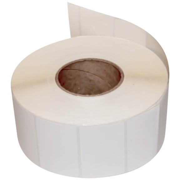 Compulabel 620212 Thermal Transfer Shipping Labels, 3 inch x 2 inch, White, Permanent Adhesive, Perforations Between Labels, 2900 Per Roll, 6 Rolls