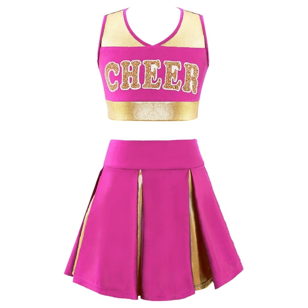 iEFiEL Kids Girls Patchwork Style Cheer Leading Dance Costume Uniform V ...