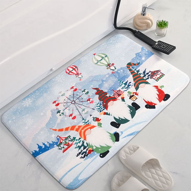 Fiudx Liquidación de ahorros de verano Alfombra de baño navideña para baño, manta navideña para baño, manta antideslizante para bañera, bañera, ducha, lavable