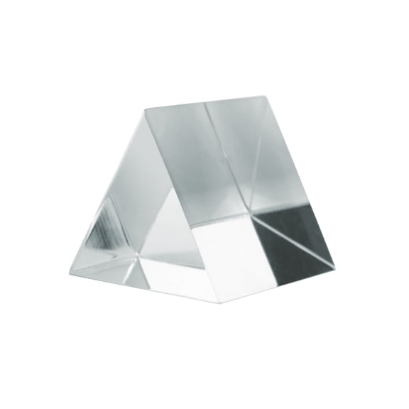 Equilateral Prism, 1.5" (38mm) Length, 1.5" (38mm) Faces - Triangular, 60 Degree Angles - Polished Acrylic - Excellent for Physics, Light Refraction & Wavelength Experiments, Photography - Eisco Labs