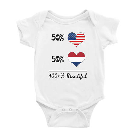 

50% Dutch + 50% American = 100+% Beautiful Funny Baby Bodysuit For Boy Girl