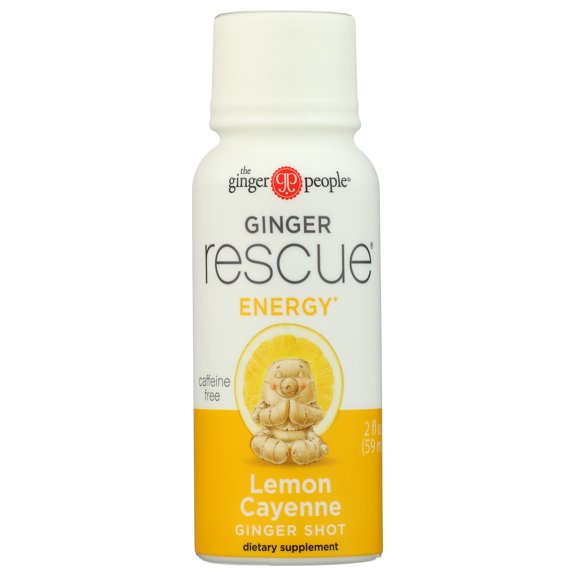 Pack of 12, Ginger People Lemon & Cayenne Rescue Ginger Shot, 2 oz