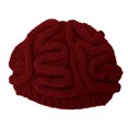thumbnail image 1 of Funny Brain Knitted Hat Halloween Spoof Props Winter Hat, Wine Red Aldult, 1 of 4