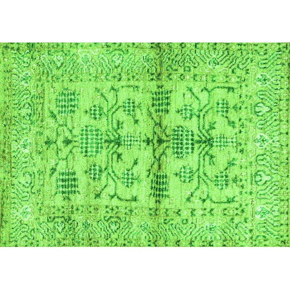 Ahgly Company Indoor Rectangle Oriental Green Traditional Area Rugs, 8' x 10'