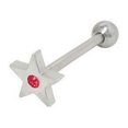 thumbnail image 1 of Flat Head Jeweled Star Tongue Ring, 1 of 8
