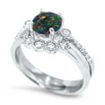 thumbnail image 2 of LaRaso & Co 1 Carat Fire Opal Silver Wedding Engagement Ring Set for Women Size 6, 2 of 5