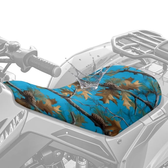 KUIFORTI Camouflage Blue ATV Seat Cover 4-Wheeler Seat Covers All-Weather Protection Seats Protect Compatible with Most ATV for Sportsman, Rancher,Foreman, Scrambler