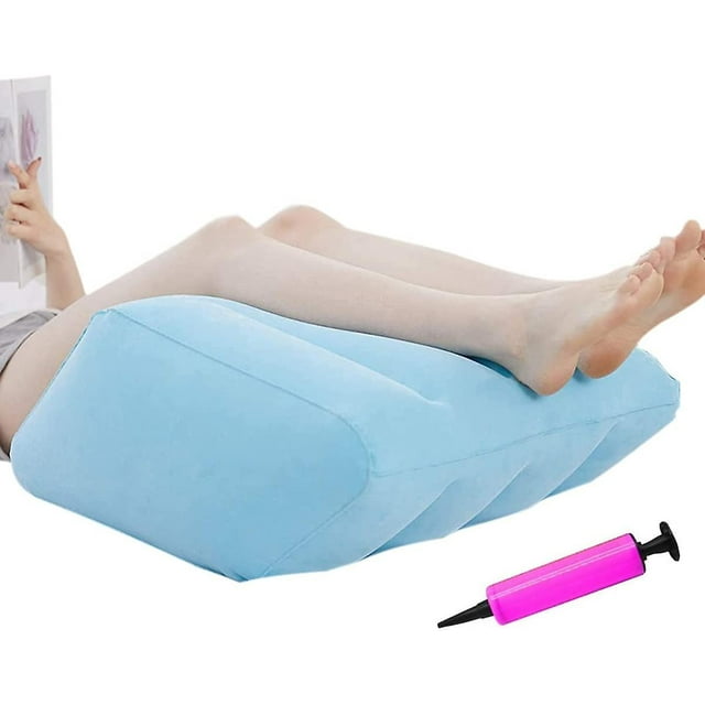 Cojín inflable para piernas, cojín para levantar piernas, almohada inflable para piernas con cuña, banco inflable portátil, pies relajados para dolor de espalda, rodillas, descanso ER
