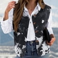 thumbnail image 2 of Plus Size Fleece Vest for Women Crewneck Fuzzy Button Front Sleeveless Jackets Fall Loose Fit Trendy Casual Tops Gray 2XL, 2 of 5