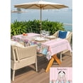 thumbnail image 4 of Outdoor Tablecloth with Umbrella Hole and Zipper, Easter Bunny Rectangle Table Cloth 60x84 Inch Waterproof Tablecloth, Colorful Eggs Cute Rabbit Pink Country Wooden Picnic Table Cover for Patio, 4 of 7