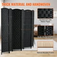 thumbnail image 4 of VEVOR 6 Panel Room Divider Hand-Woven Folding Privacy Screen with Hinges Black, 4 of 9