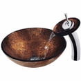 thumbnail image 4 of Vigo Russet Glass Vessel Sink and Waterfall Faucet Set, 4 of 5