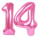 thumbnail image 1 of Globo digital Kelfuoya, 40 cm, rosa, número 14, para decoración de fiestas, 1 of 7