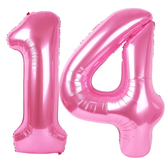 Globo digital Kelfuoya, 40 cm, rosa, número 14, para decoración de fiestas