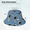thumbnail image 2 of Kll Cute Cartoon Astronaut Bucket Hat for Women Men Packable Travel Beach Sun Hat Outdoor Rave Accessories Reflective Fisherman Cap, 2 of 6