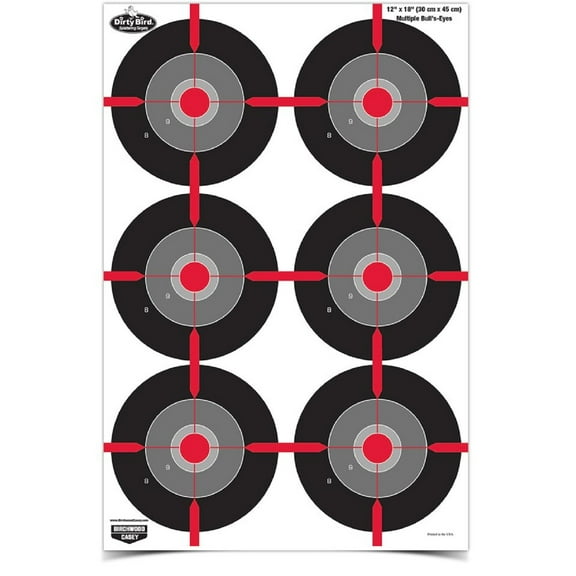 Birchwood Casey Dirty Bird 12inX18in Multi Bullseye-100 Pck